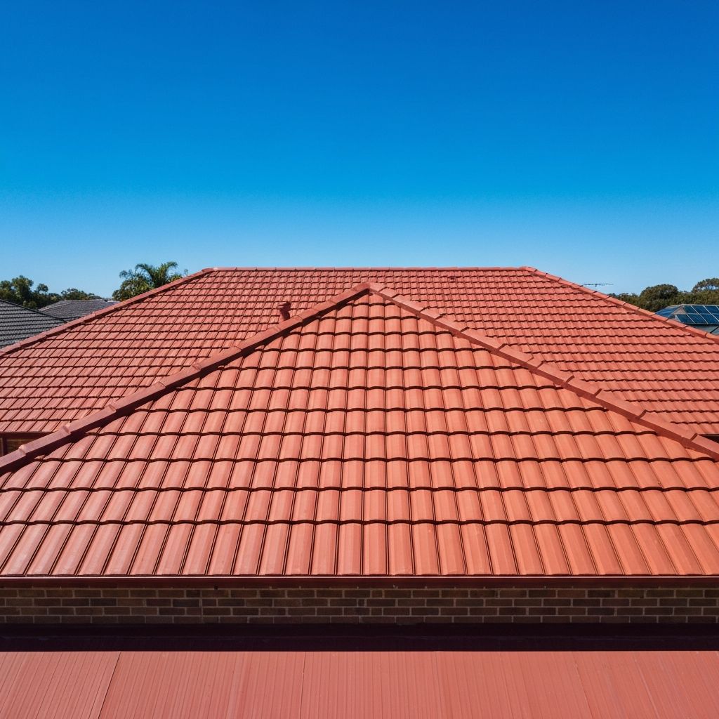 Restored and freshly painted terracotta tiled roof